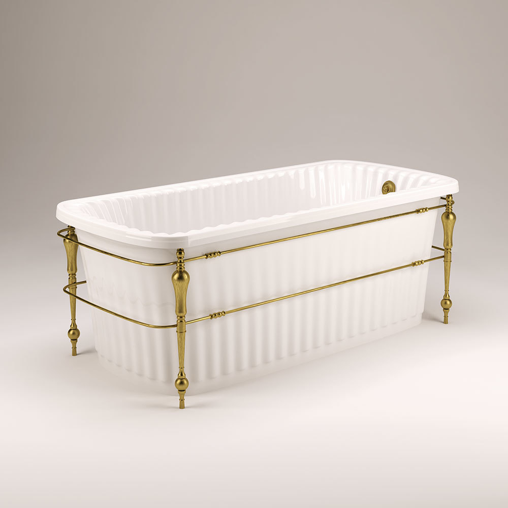 Ванна Migliore Olivia console 24378 174x80cm.  бронза/белая акриловая отдельно стоящая