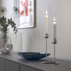 IKEA SILVERPÄRON  (ИКЕА СИЛВЕРПЭРОН)  -  Подсвечник на 2 свечи - серебристый 20 см