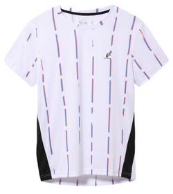 Мужская теннисная футболка Australian Ace T-Shirt With Stripes Print - bianco