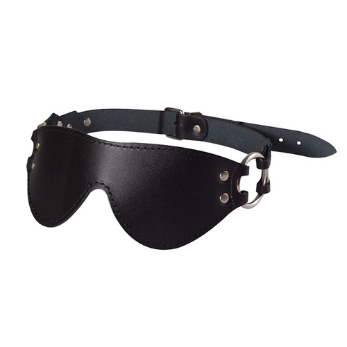 Черная маска из натуральной кожи с велюровой подкладкой Sitabella Gothic BDSM Accessories 3174-1