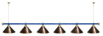 Лампа STARTBILLIARDS 6 пл. (плафоны золотые,штанга золотая,фурнитура золото)