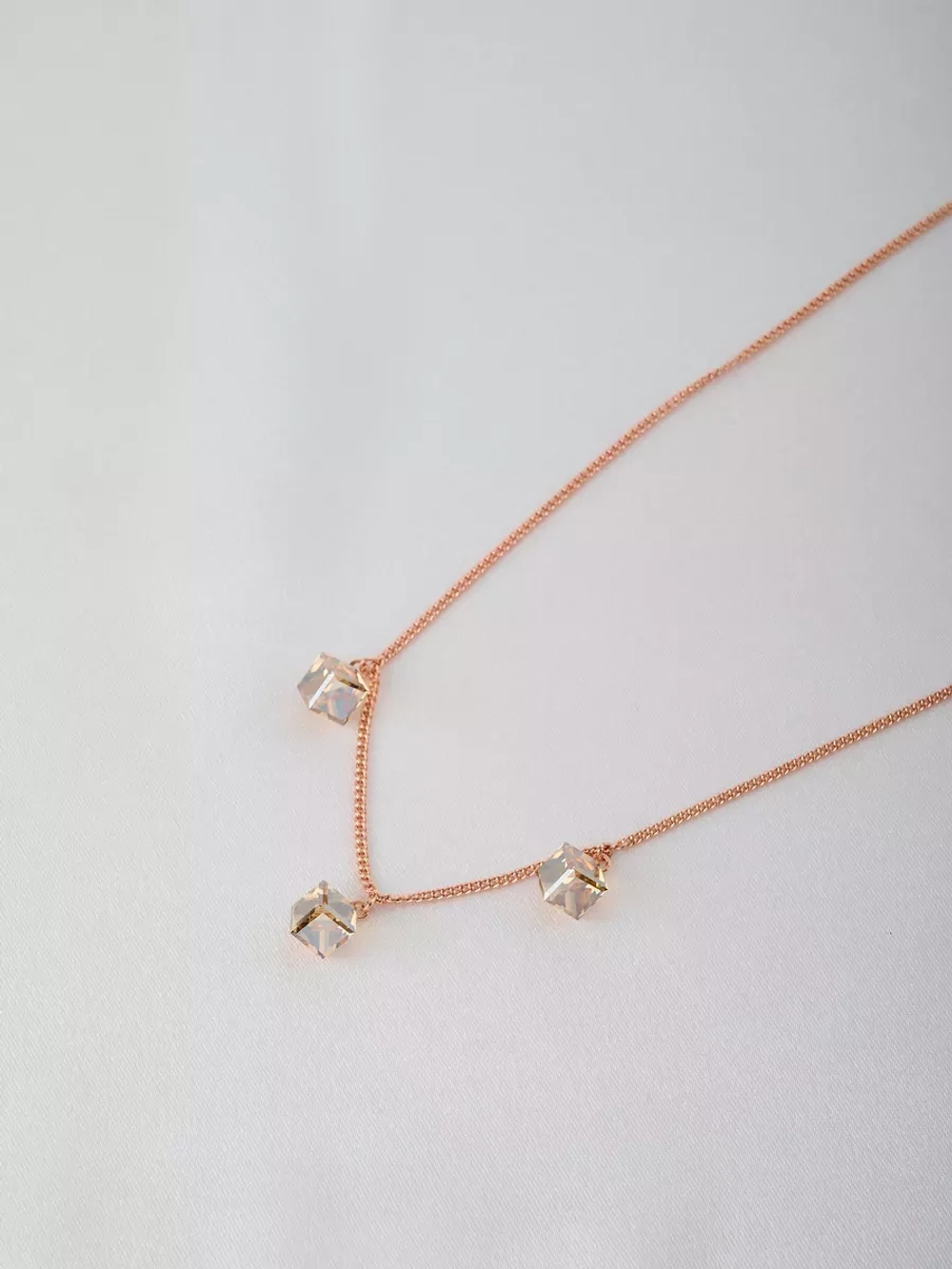 Колье Миражи с кристаллами Swarovski цвета шампань