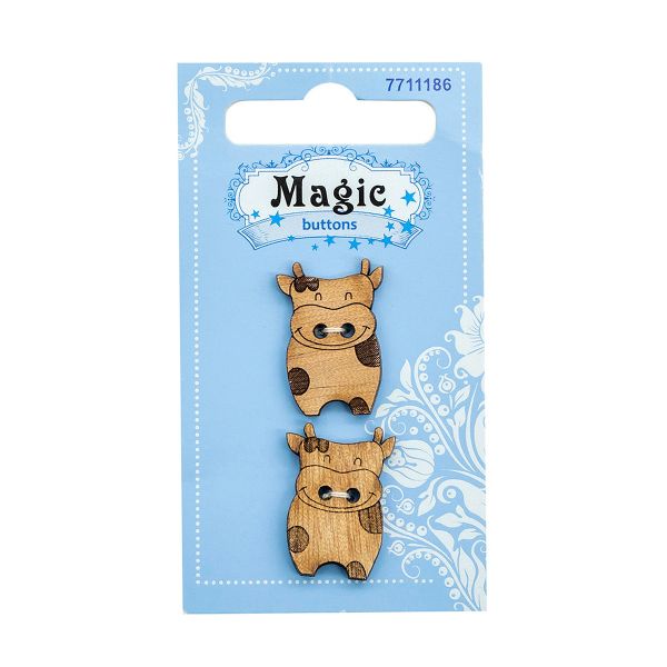 Украшения декоративные: пуговицы Корова, 2 шт, Magic Buttons LW783-V47
