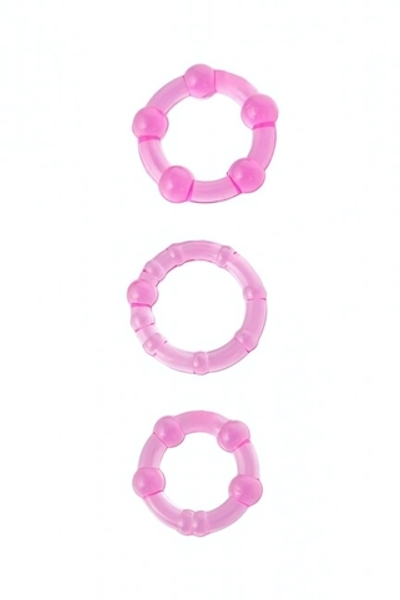 Эрекционые кольца Beaded Cock Rings (фиолетовый) (Цвет: фиолетовый)
