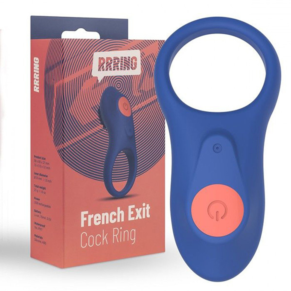 Синее эрекционное виброкольцо 3,1см Feelz Toys Rrring French Exit Cock Ring