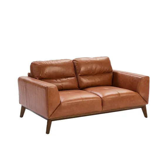Двухместный диван Angel Cerda KF1016-2P, коричневая кожа
