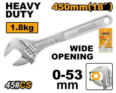 Разводной ключ 450х55 мм INGCO HADW131182