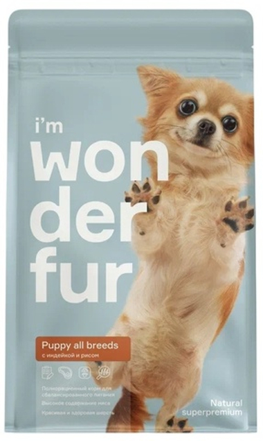 Wonderfur Puppy Small/Medium Breed Индейка/Рис для щенков 5 кг