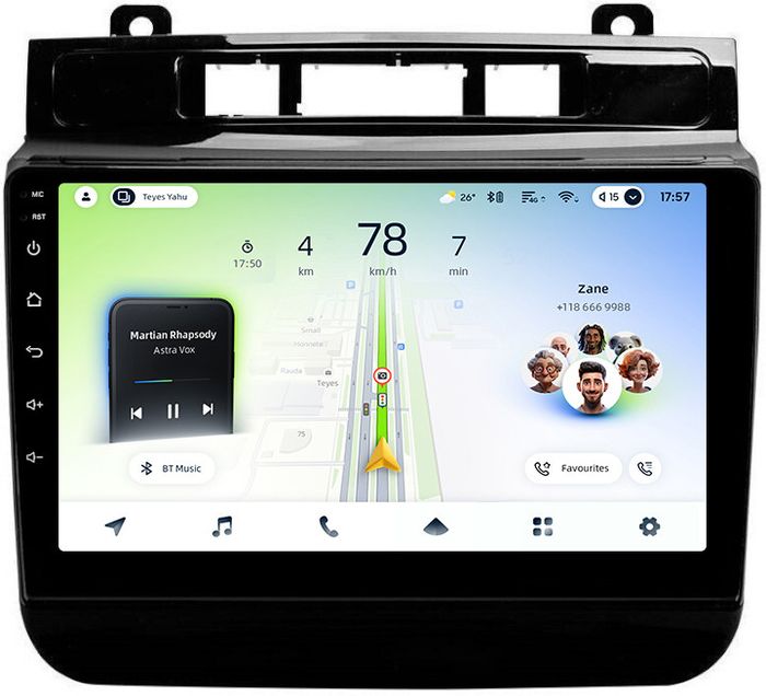 Магнитола для VW Touareg 2 2010-2018 (RCD550, поддержка подогревов) - Teyes CC4L монитор 9" IPS, Android 14, Быстрая, Snapdragon 662, CarPlay, 4G SIM-слот