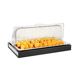 Поднос для выкладки 53*32,5*24,5 см нерж. с пласт. Roll-top крышкой + подставка с хладогеном SUNNEX