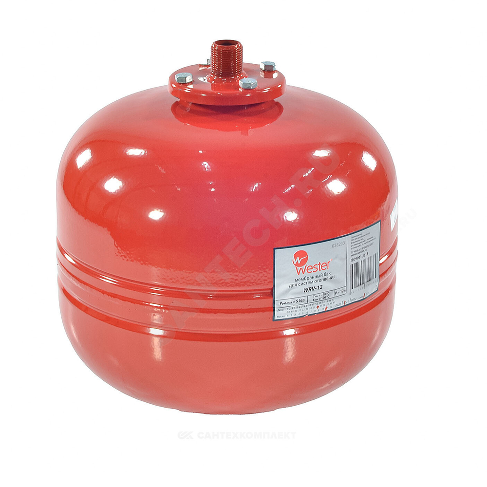 Бак расширительный мембранный для отопления 35 л 5 бар 3/4" НР WRV Wester 0-14-0080