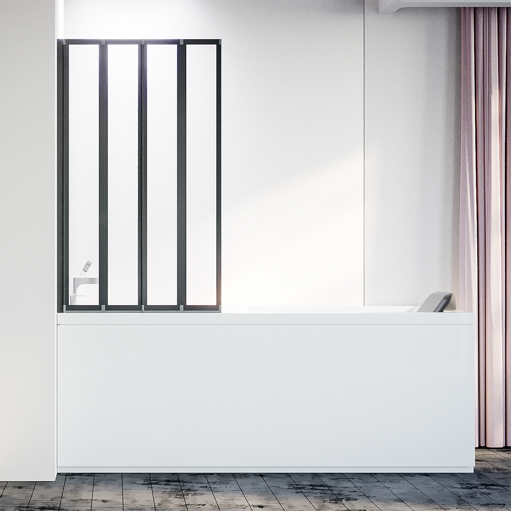 Душ. шторка Veconi PL-74BL Арт. PL74BL-120-01-19C4 Стекло прозр./4 мм (уст.1205-1220,выс.1500)