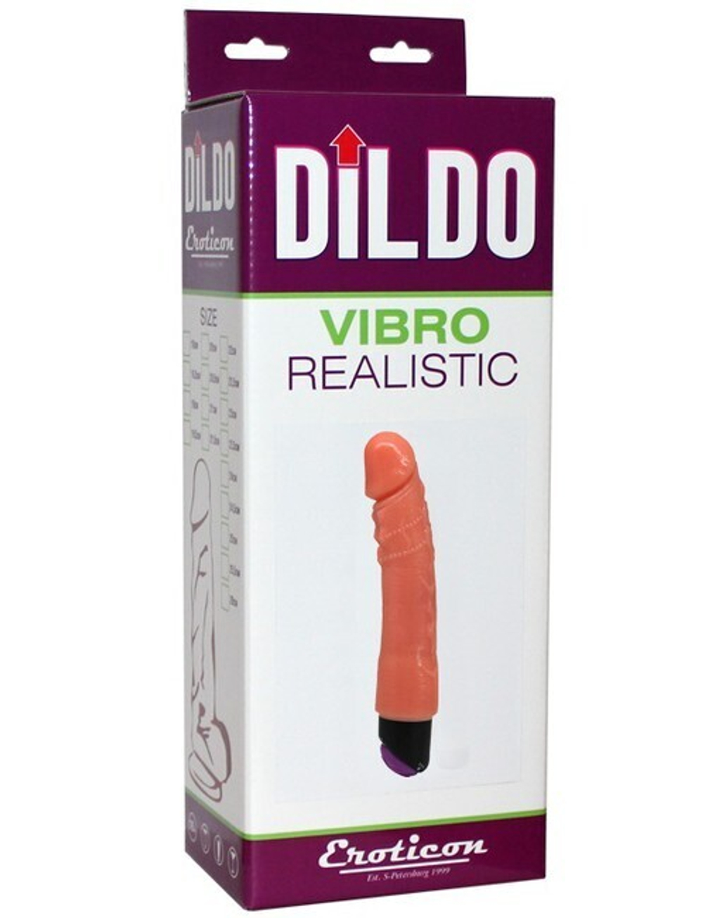 Крупный вибратор с венками около головки UltraSkin Vibro Realistic (Цвет: телесный)
