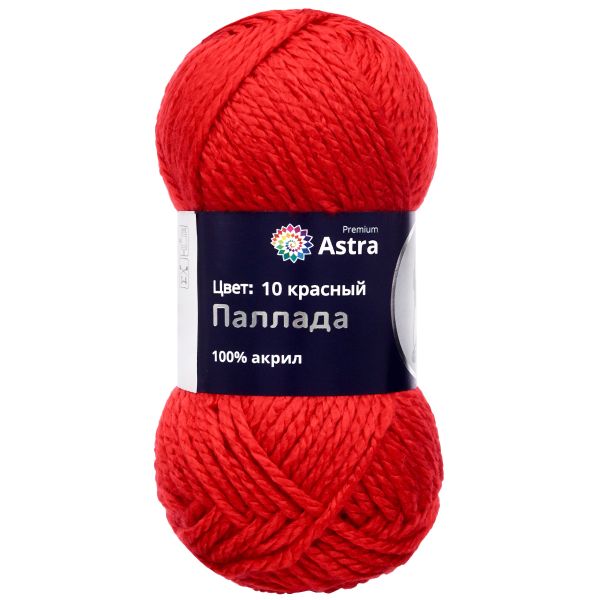 Пряжа Astra Premium (Астра Премиум) Паллада / уп.3 мот. по 100 г, 100 м, 10 красный