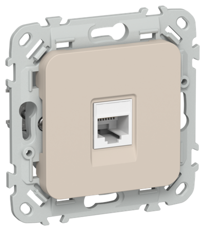 FLITE Розетка компьютерная RJ45 категория 5Е UTP РК5е-1-0-ФлЛ льняной IEK