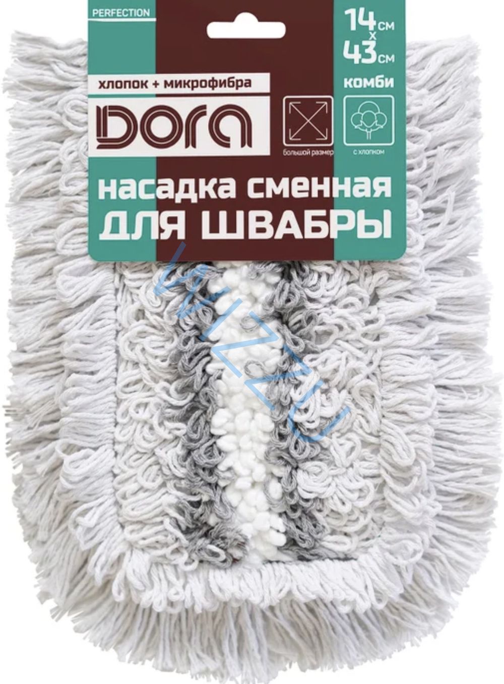 Насадка сменная из хлопка  для швабры Dora "Комби" 1шт,43*14см (4\32)
