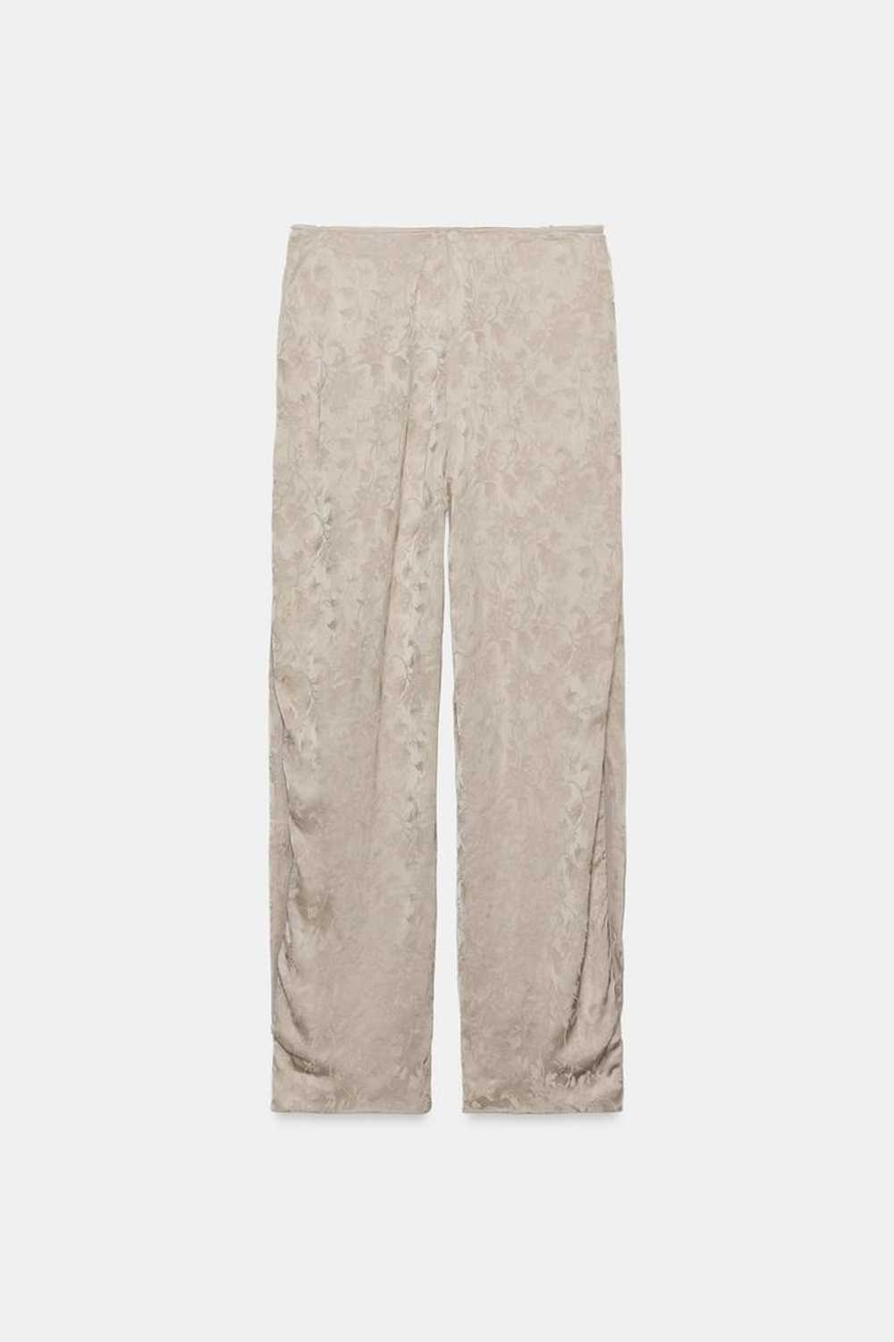 ZARA ЖАККАРДОВЫЕ БРЮКИ — ZW COLLECTION, КАМЕННО-СЕРЫЙ