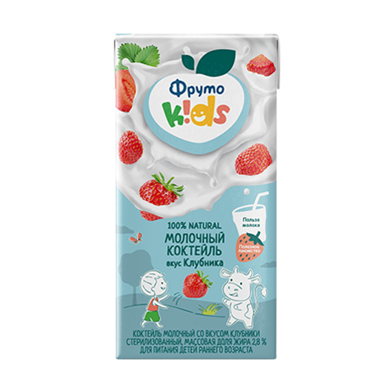 ФрутоKids Коктейль молочный с клубникой 200мл