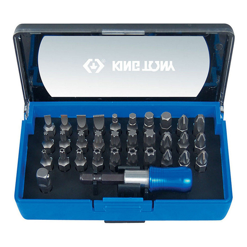 KING TONY (1032CQ) Набор вставок (бит) 1/4", TORX, HEX, Pozidriv, Phillips, Slotted, 32 предмета
