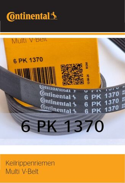 Ремень поликлиновой Contitech Continental 6PK1370 (406-1308020-10; ЗМЗ-406; с ГУР)