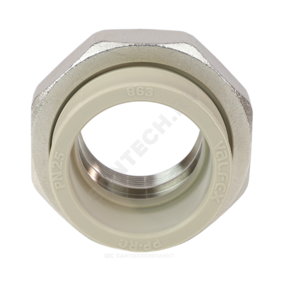 Муфта PP-R комбинированная разъемная серая Дн 25х1" ВР VALFEX 10155225Г