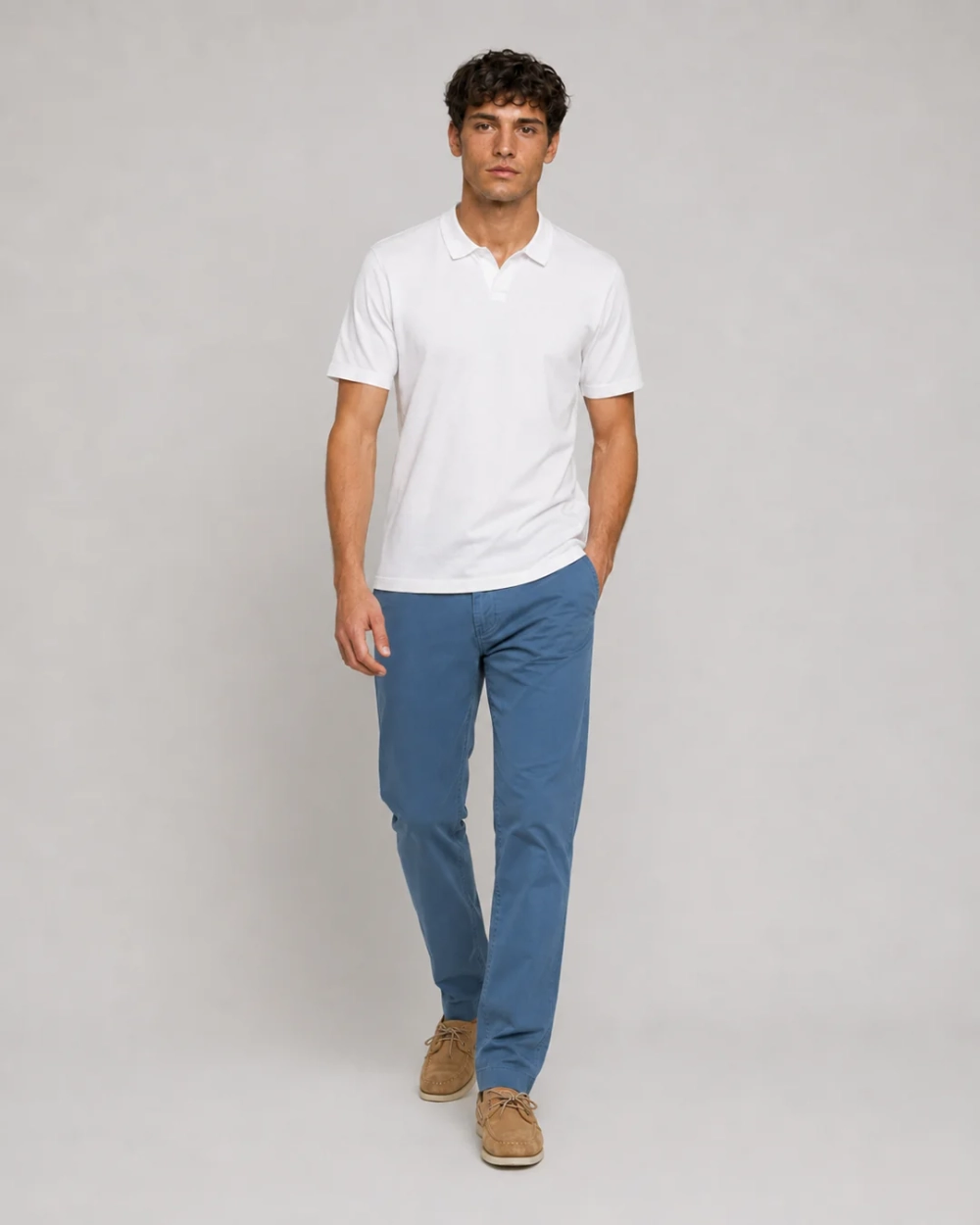 Поло однотонное Bowery NYC Soft Jersey Optic White