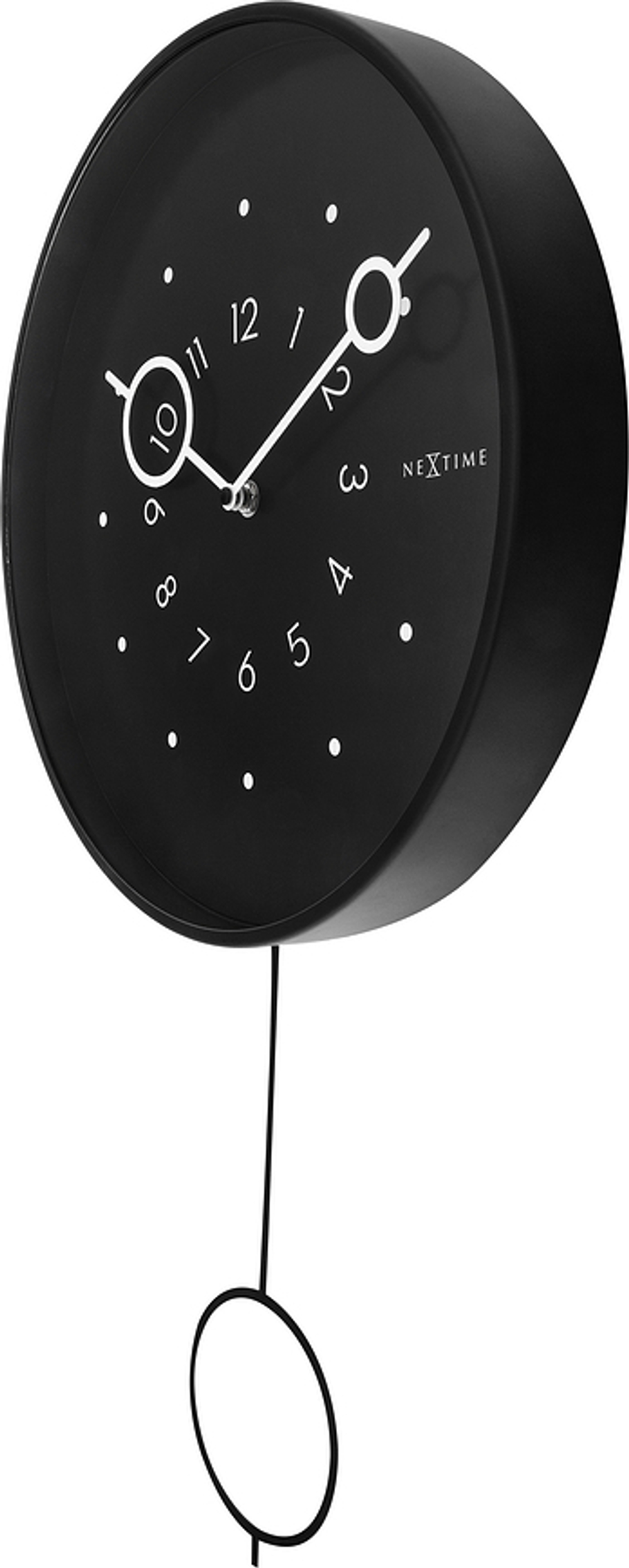 Настенные часы NeXtime Loop, металл, 35 см, чёрные
