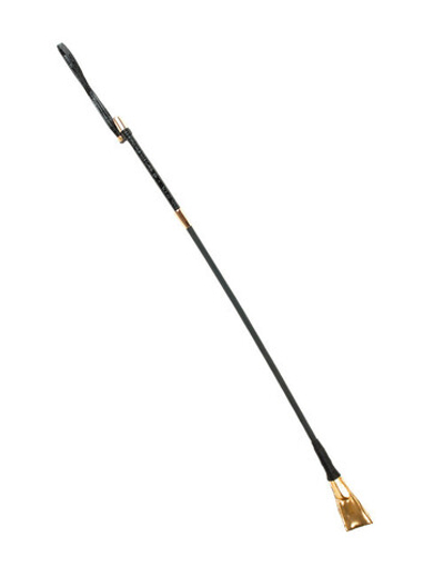 Длинный стек с золотым наконечником Riding Crop (Цвет: черный с золотым)