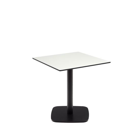 Dina Уличный стол белый на черном металлическом основании 68 x 68 x 70 см