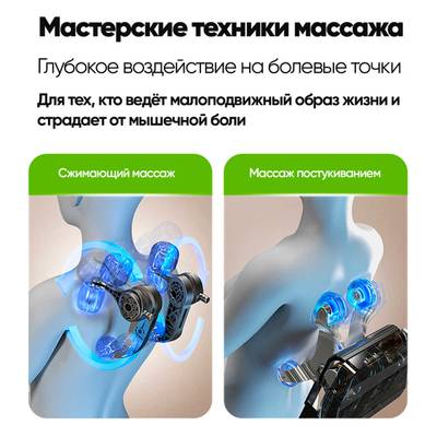 Массажное кресло RelaxMaster «Dual Force» SL [4D, одинарный механизм, черное]