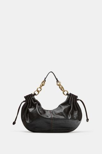 ZARA СУМКА СО СБОРКАМИ, КОРИЧНЕВЫЙ