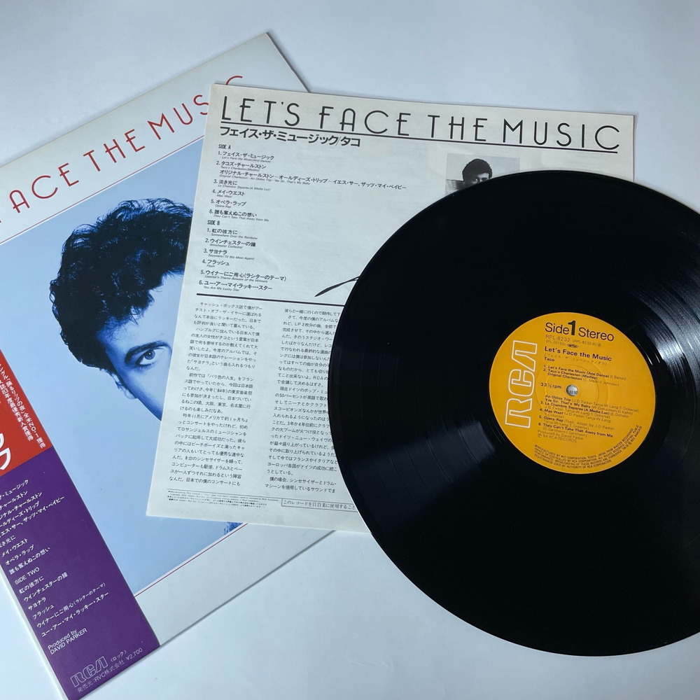 Винтажная виниловая пластинка Taco Let's Face The Music (Japan 1984) (Obi)