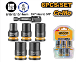 Набор ударных головок INGCO HKISSD38061 INDUSTRIAL 6 шт.