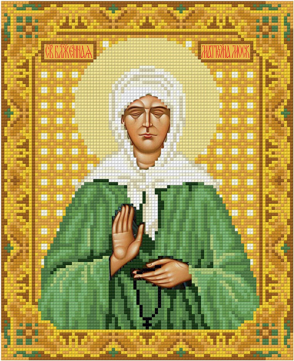Алмазная (кристальная) мозаика Фрея, Икона Святой Блаженной Матроны Московской, 27х22 см