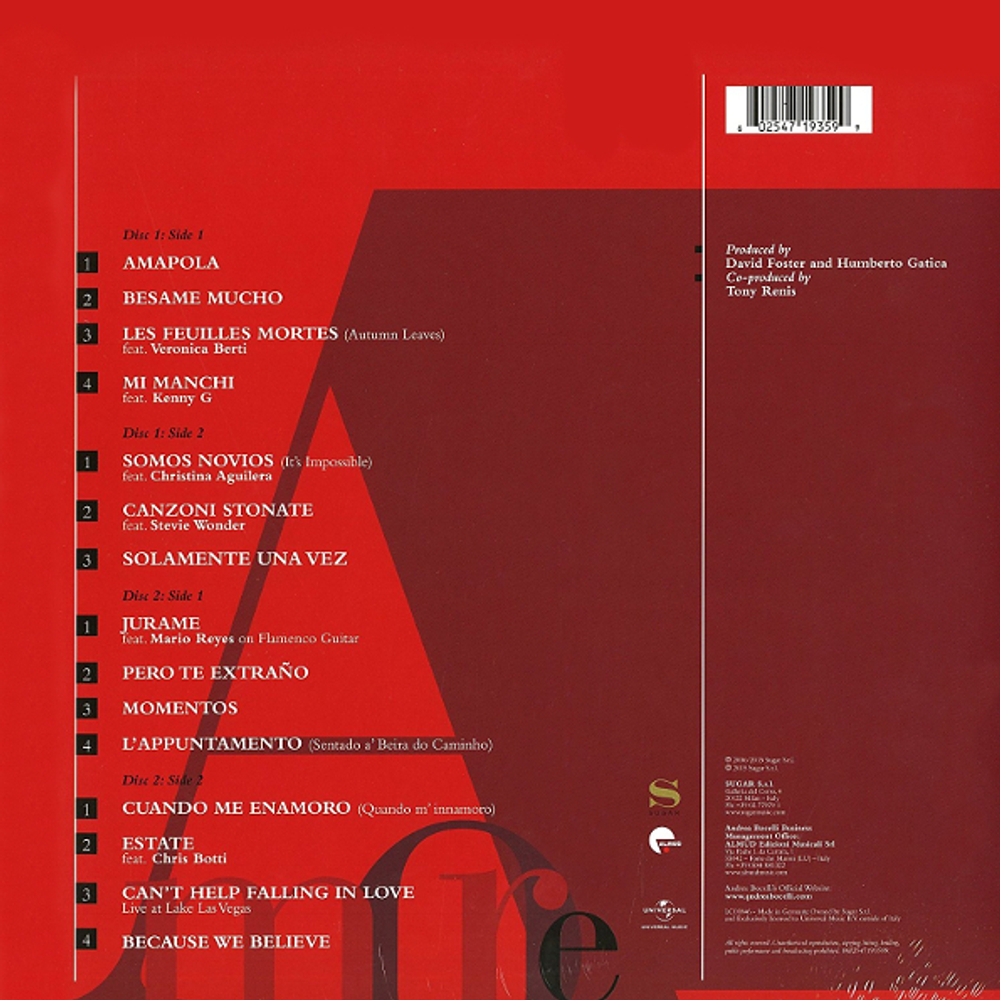 Andrea Bocelli / Amore (2LP)