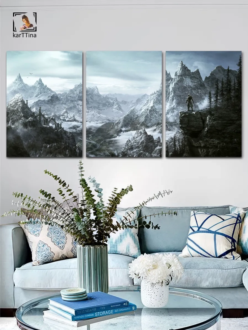 Модульная картина Skyrim, 150х70см