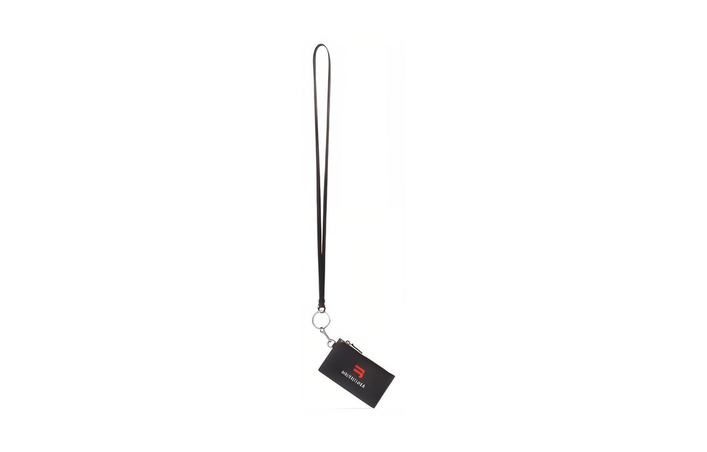 Balenciaga Cash Cow Leather Key Ring, Card Holder, Coin Purse, Card Holder Unisex Black