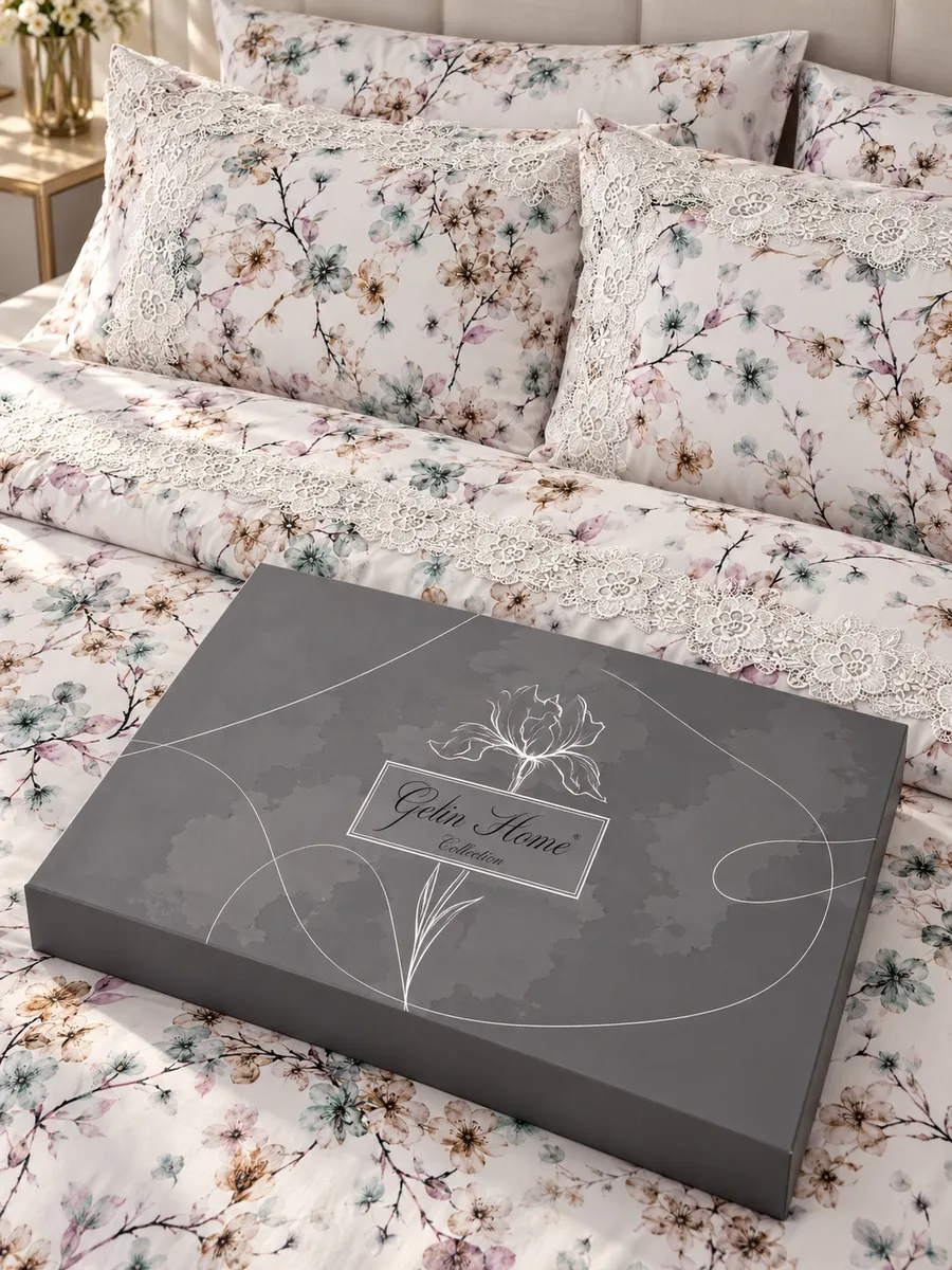 Gelin Home КПБ 6 пр. ZENAN зелёный цвет пододеяльник 200*220, простынь 240*260, наволочки 50*70 2шт, декоративные наволочки 50*70 2шт GLNN545 — фото 8