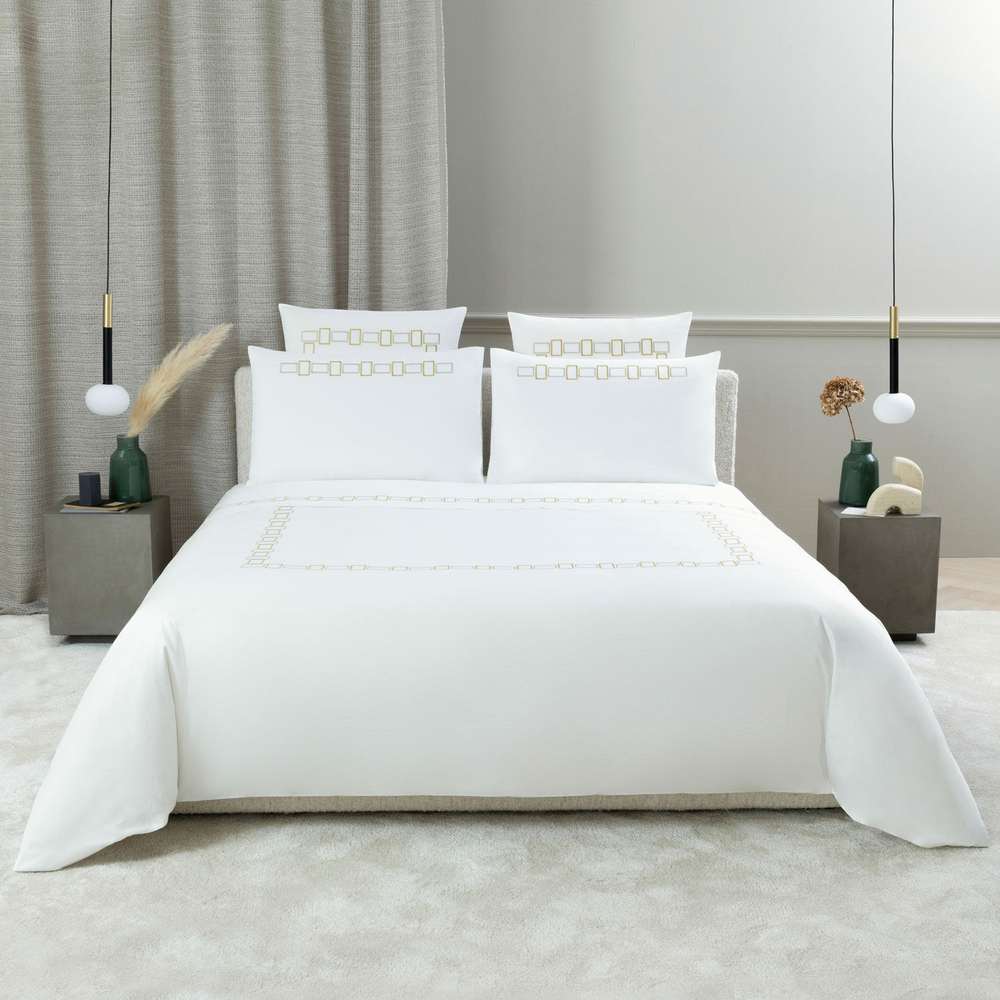 Постельное белье семейное Bold Bicolor Embroidery Savage Beige/Olive (140 x 200 см)