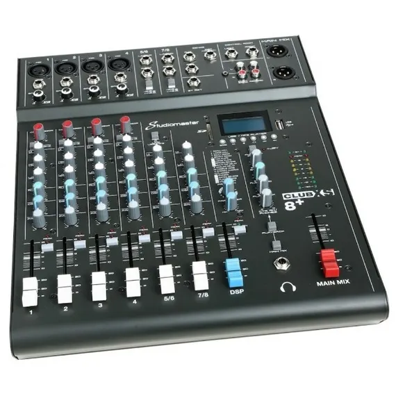 Studiomaster CLUB XS8+ Микшерный пульт: 4 моно (XLR), 2 стерео (TRS), 3-х полосный эквалайзер