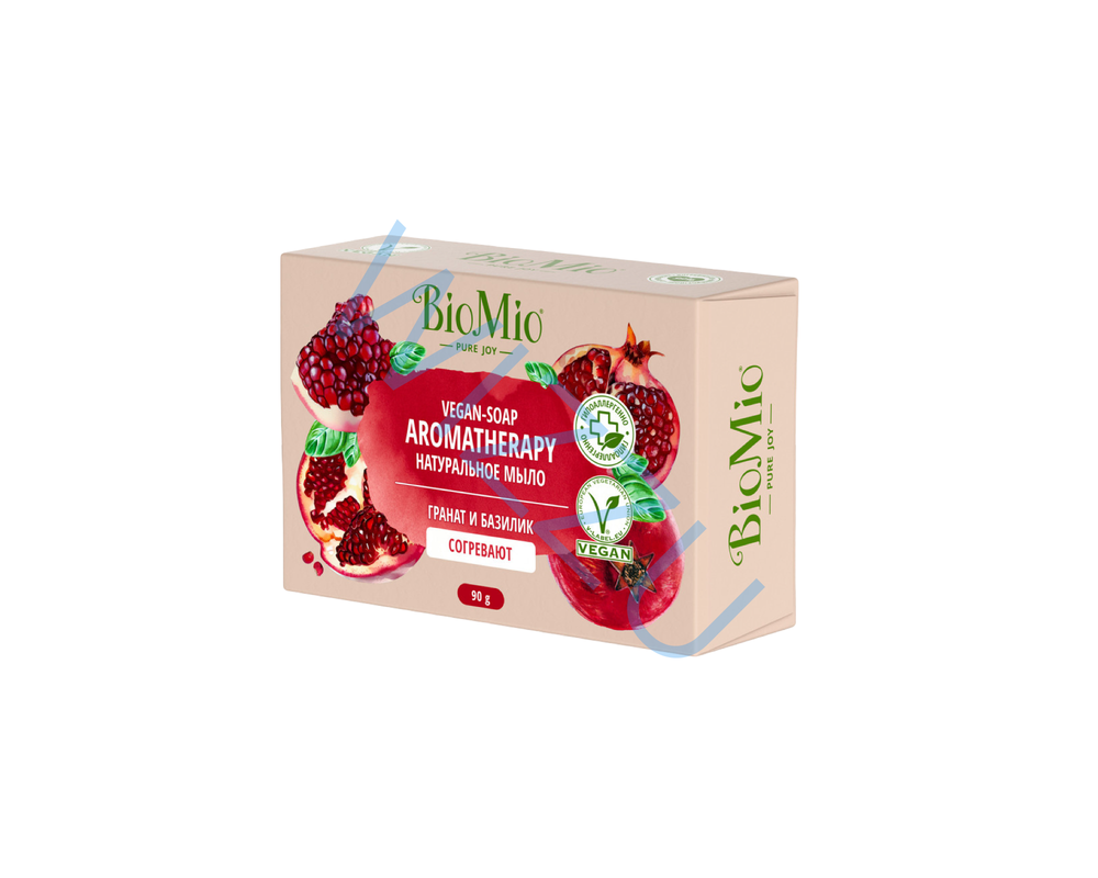 JA.BioMio Bio-Soap натур.  мыло. Гранат и эфир. масло базилика 90г 1*24шт.