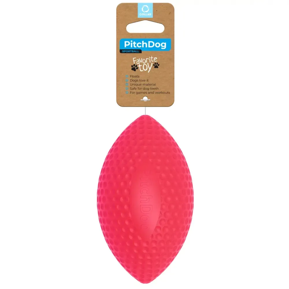Игровой мяч-регби PitchDog SPORTBALL для апортировки 9 см, розовый