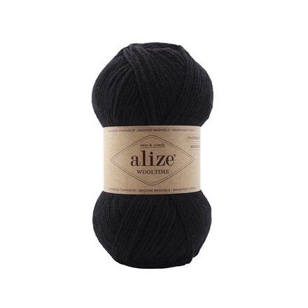 Пряжа "Wooltime" 60 Черный