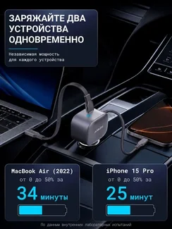 Автомобильное зарядное устройство Anker Nano 75W (A2738) черный (Black)
