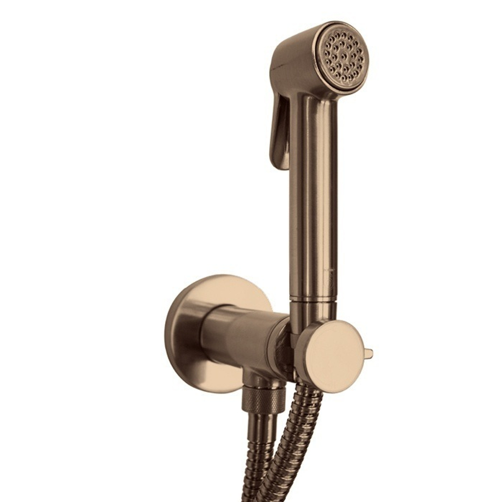 Bossini Paloma Brass Mixer Set гигиенический комплект: смеситель прогрессивный, душ с кнопкой подачи воды, шланг 1250 мм, держатель с шланговым подключением