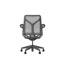 Кресло Herman Miller Cosm, средняя спинка, цвет Carbon, подлокотники «лепестки» (Leaf)
