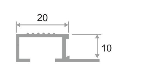 Алюминиевый профиль ПО-П10х20 2500 мм