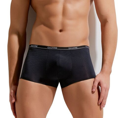 Мужские трусы-боксеры с тонкой брендированной резинкой Second Skin Trunk (Размер: S) (Цвет: черный)