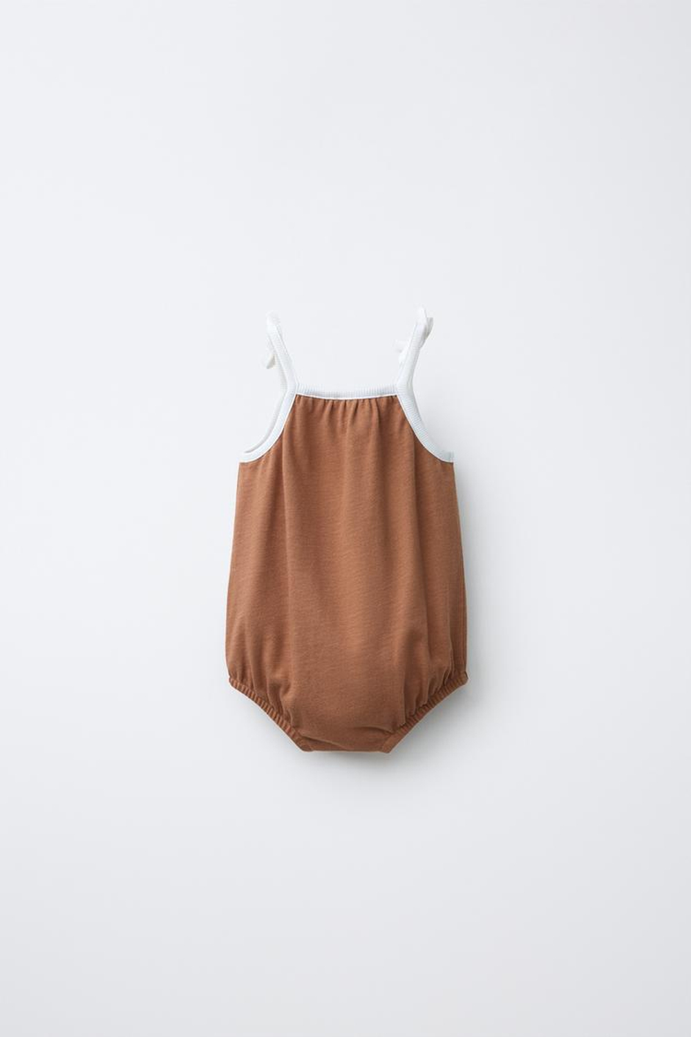 ZARA КОМБИНЕЗОН С КОНТРАСТНЫМИ ДЕТАЛЯМИ, ШОКОЛАДНЫЙ