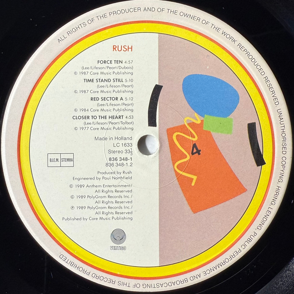 Rush ‎– A Show Of Hands 2LP (Европа 1989г.)